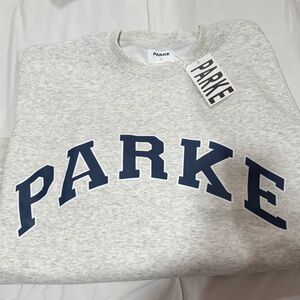 PARKE Women's Gray Crew Neck Sweater